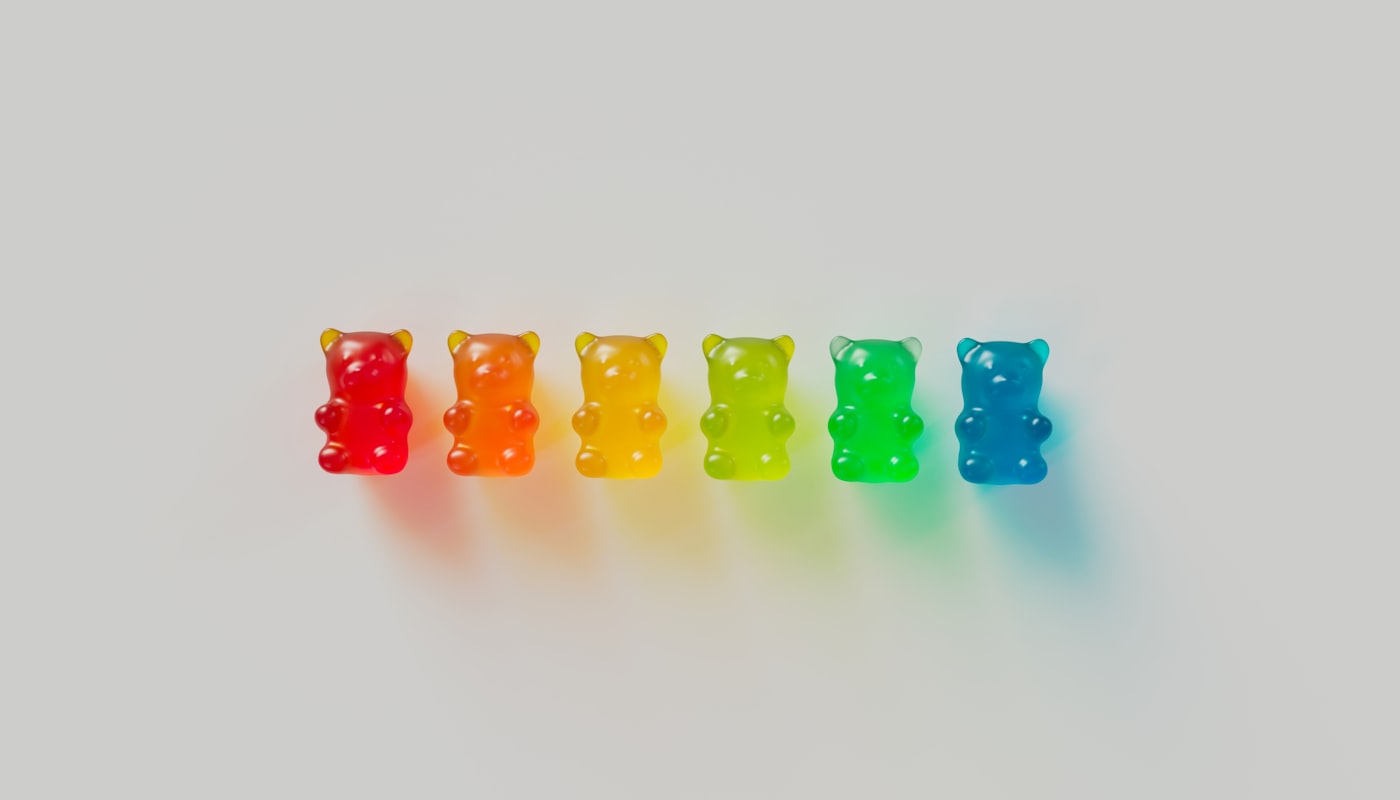 ならんだグミ